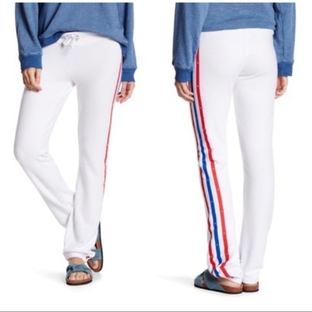NWT Wildfox White w/ Blue & Red Stripes Lounge Pants